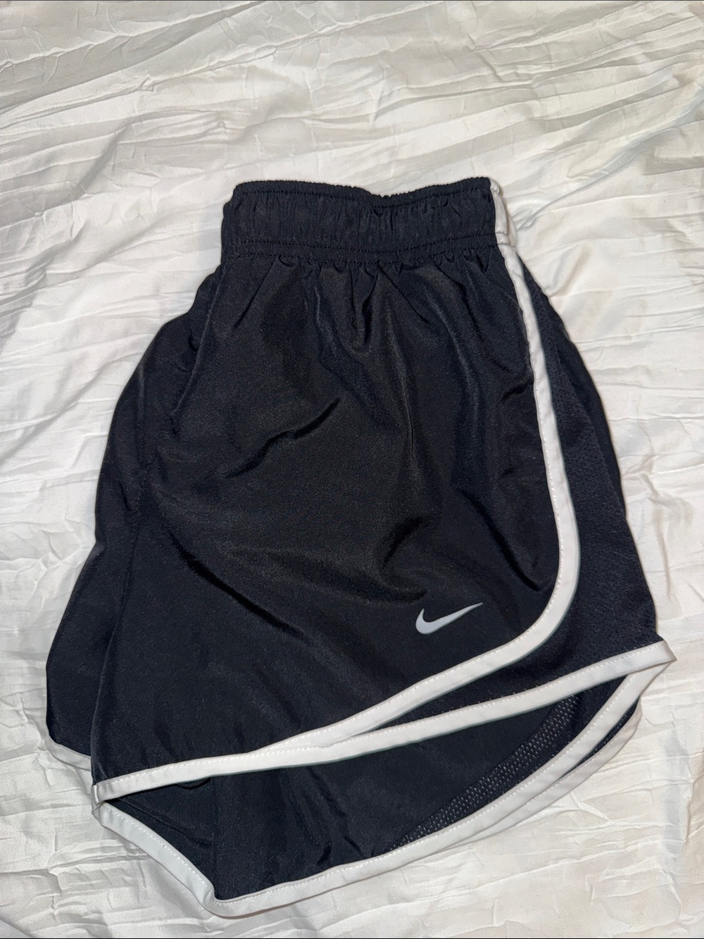 Nike Black  Athletic Shorts with White Piping